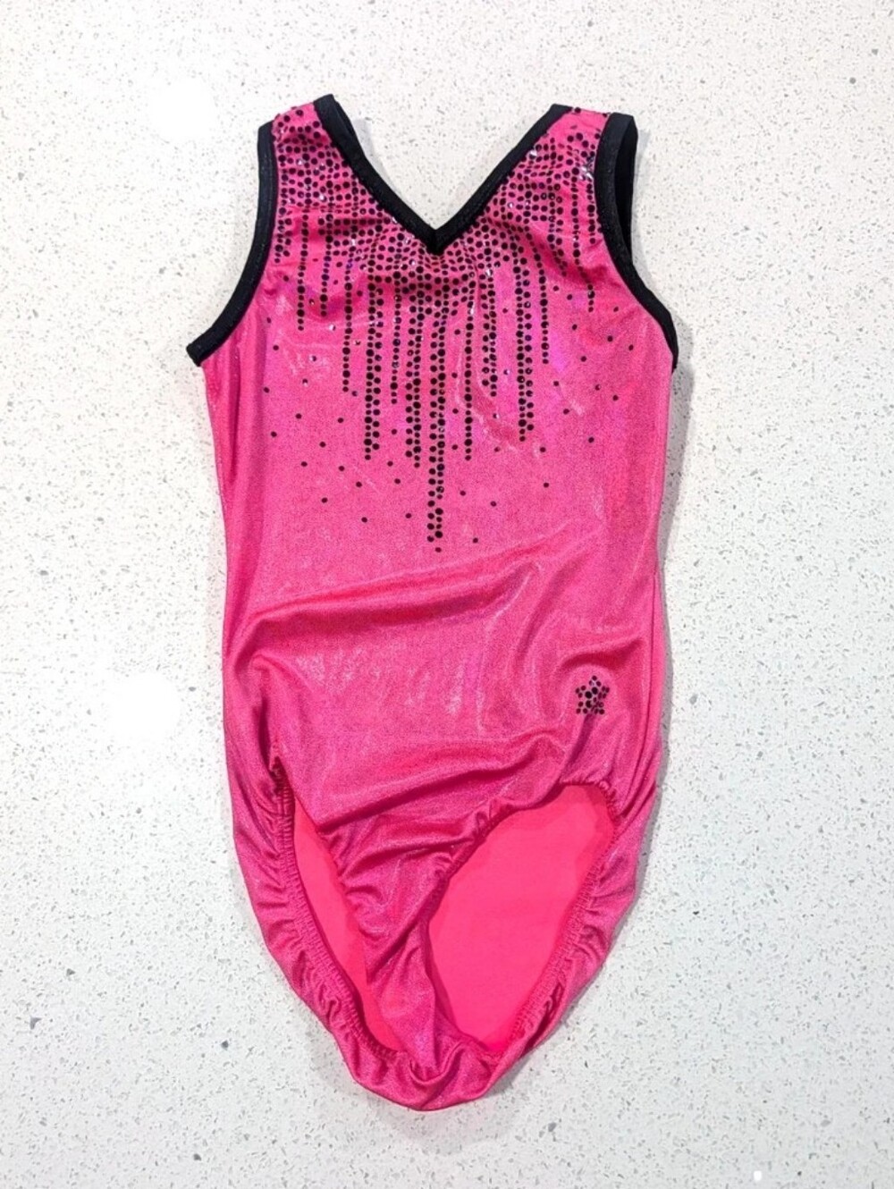 HOLOGRAPHIC Snowflake AXS Extra Small CORAL CASCADE Gymnastics Dance Leotard